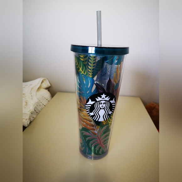 Starbucks 2017 Tropical HTF Venti 24 oz Travel Tumbler with Straw - Picture 5 of 10
